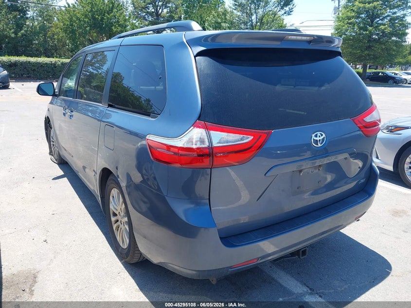 Vin: 5tdyk3dc6gs710465, lot: 45792964, toyota sienna xle 8 passenger 20163