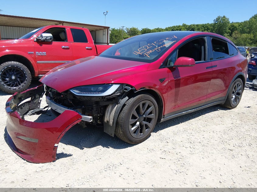 Vin: 7saxcde57pf420998, lot: 45793060, tesla model x dual motor all-wheel drive/standard range 20232
