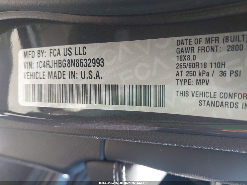 2022 Jeep Grand Cherokee Limited 4X4 VIN: 1C4RJHBG8N8632993 Lot: 45295225