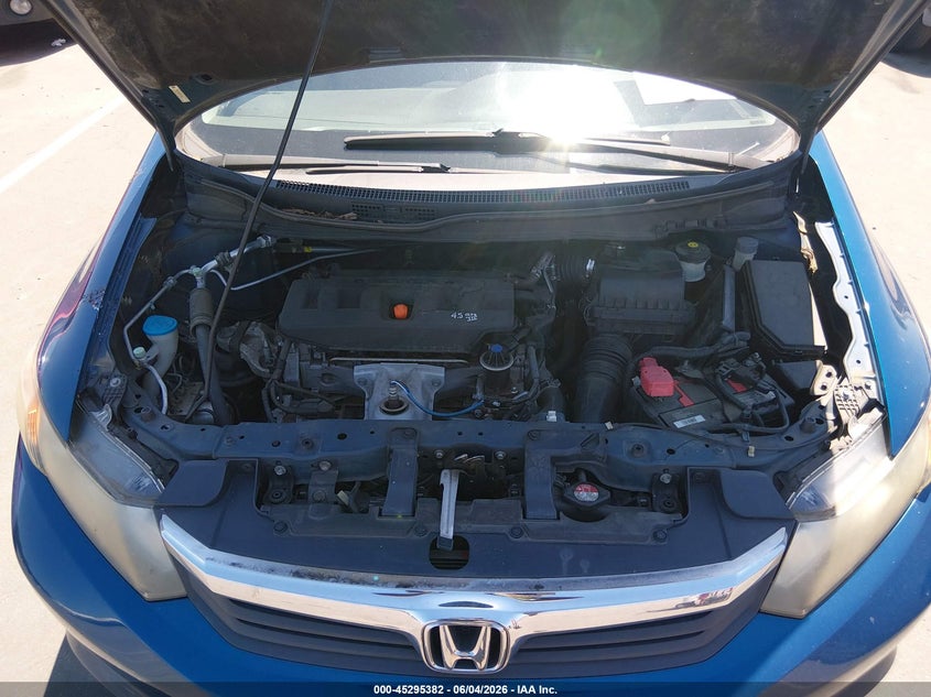 2012 Honda Civic 1.8 Lx blue Lot 111045295382 Vin 2HGFB2E52CH562343