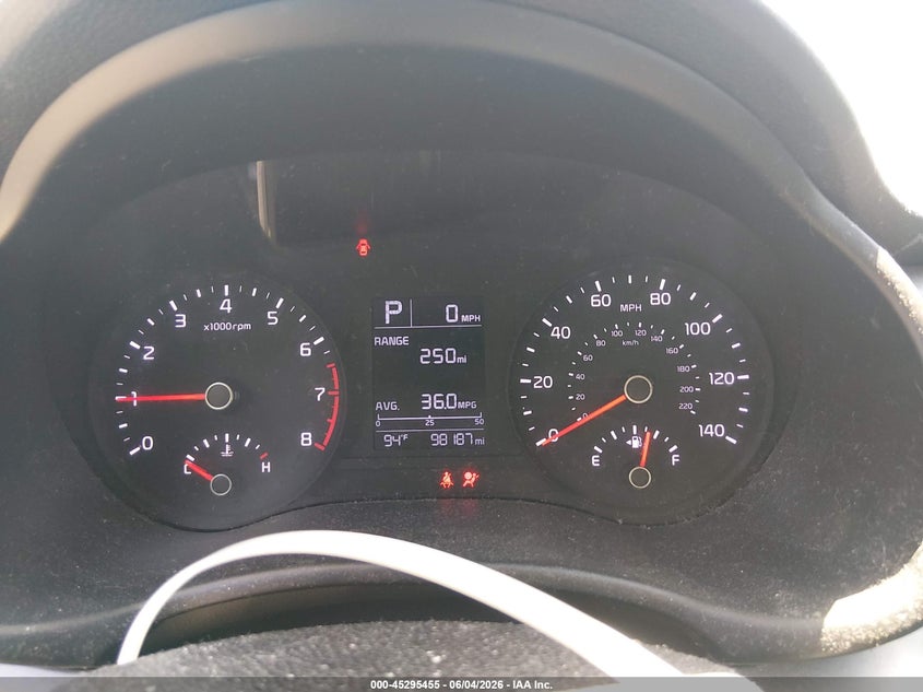 2019 Kia Rio Lx VIN: 3KPA24AB7KE242722 Lot: 45295455
