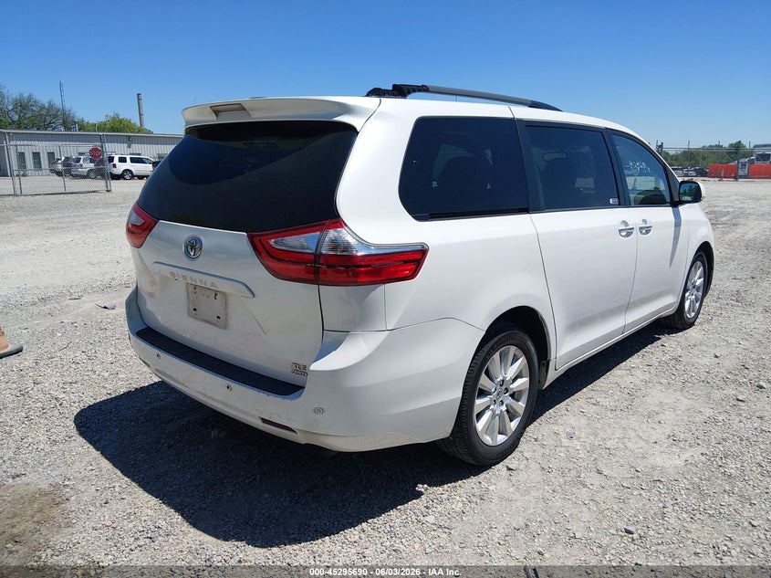 Vin: 5tddk3dc0fs104611, lot: 45793546, toyota sienna xle premium 7 passenger 20154