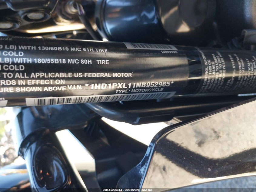 2022 Harley-Davidson Flhxse VIN: 1HD1PXL11NB952965 Lot: 45296314