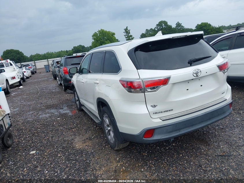 Vin: 5tdkkrfh3es029212, lot: 45794339, toyota highlander xle v6 20143