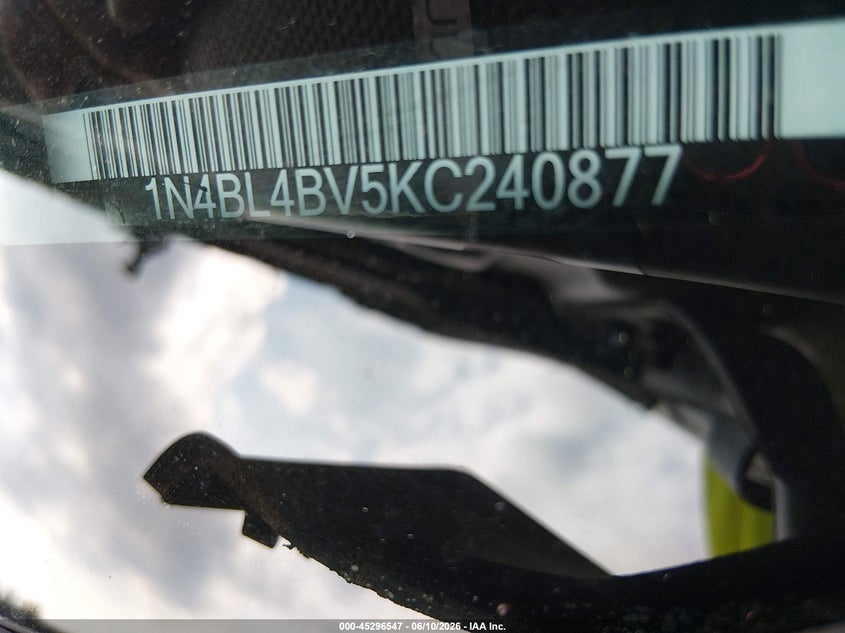 VIN 1N4BL4BV5KC240877 2019 NISSAN ALTIMA 2.5 S