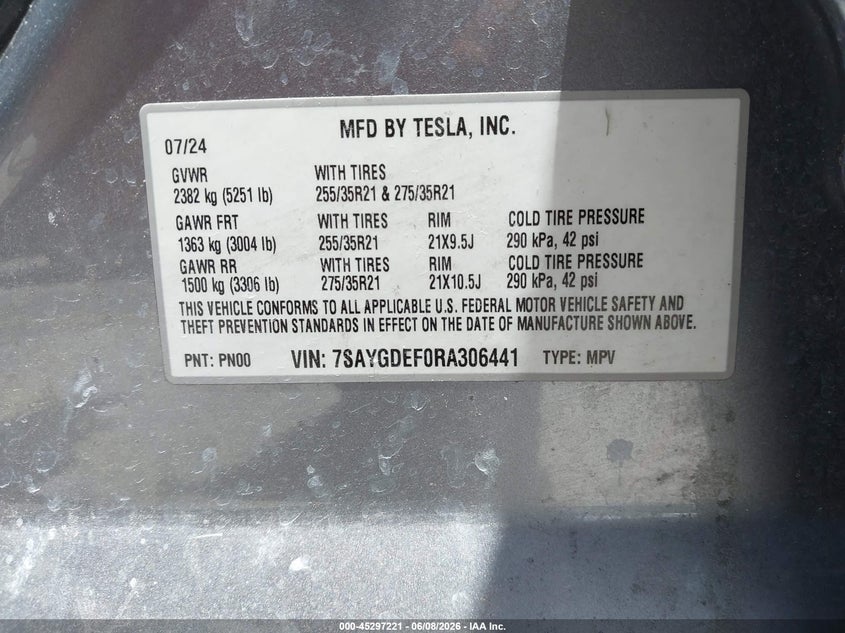 2024 TESLA MODEL Y SPORT UTILITY VEHICLE ELECTRIC
