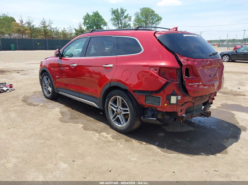 Vin: km8srdhf6hu168062, lot: 45795306, hyundai santa fe limited ultimate 20173
