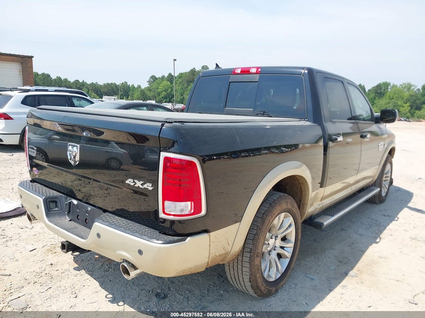 Vin: 1c6rr7pt2ds595389, lot: 45795438, ram 1500 laramie longhorn edition 20134
