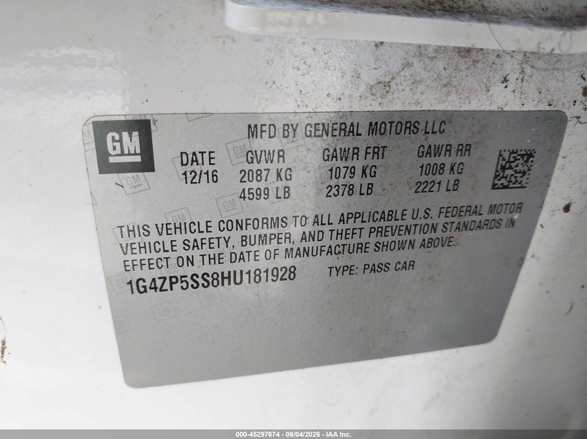 2017 Buick Lacrosse Essence VIN: 1G4ZP5SS8HU181928 Lot: 45297674