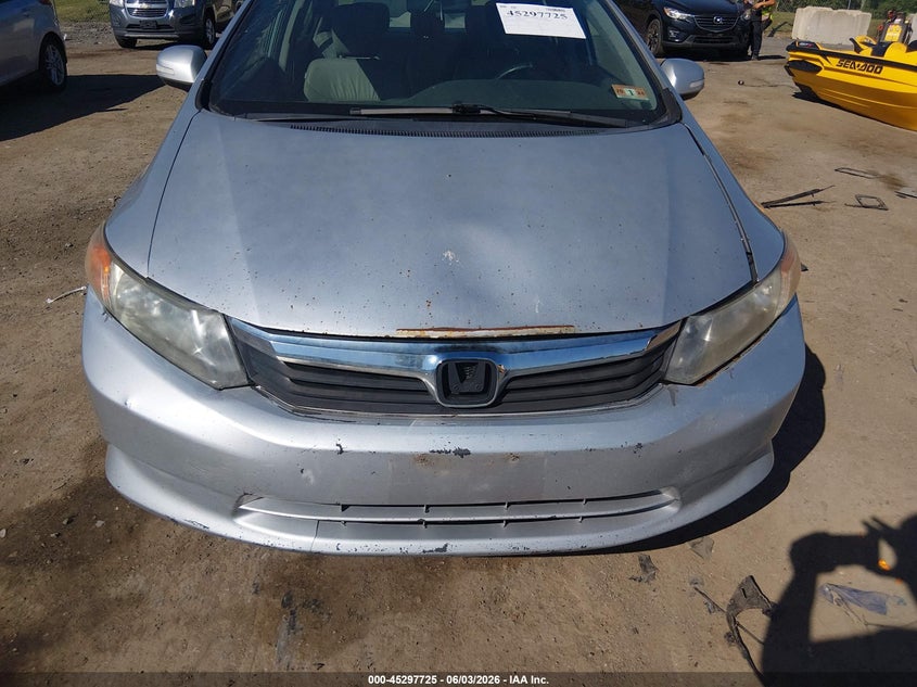 2012 Honda Civic 1.5 Hybrid silver Lot 111045297725 Vin JHMFB4F3XCS003430