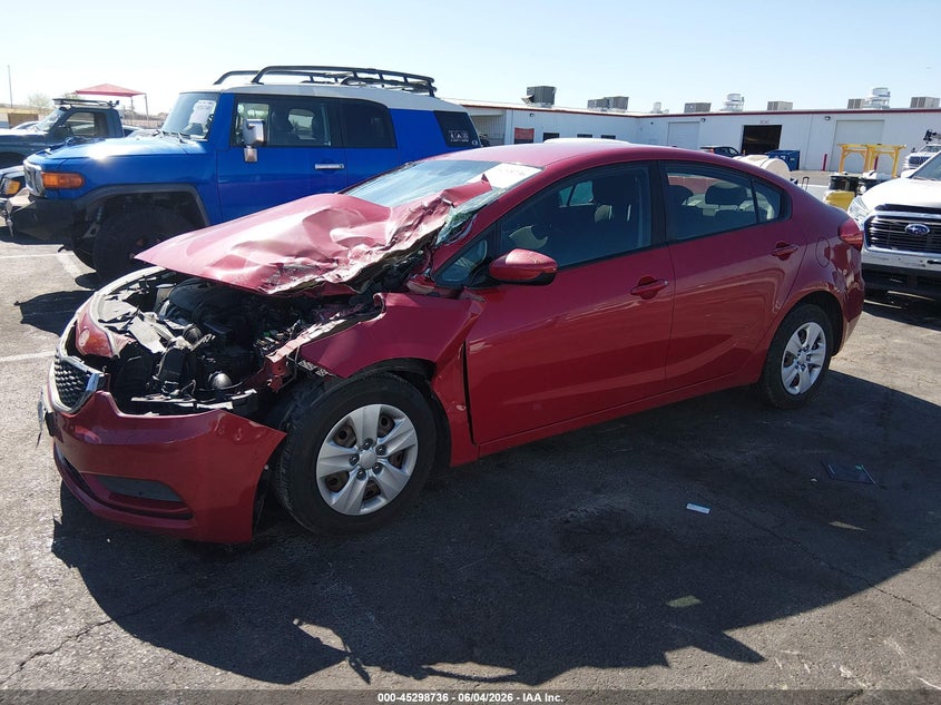 Vin: knafk4a61g5567164, lot: 45796592, kia forte lx 20162