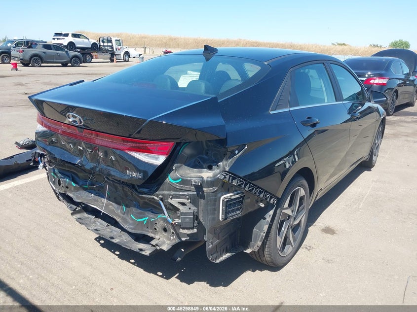 Vin: kmhln4ajxpu080743, lot: 45796705, hyundai elantra hybrid limited 20234
