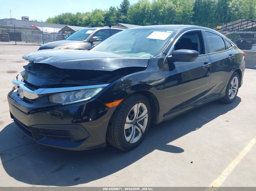 Vin: 19xfc2f56ge246827, lot: 45796926, honda civic lx 20162