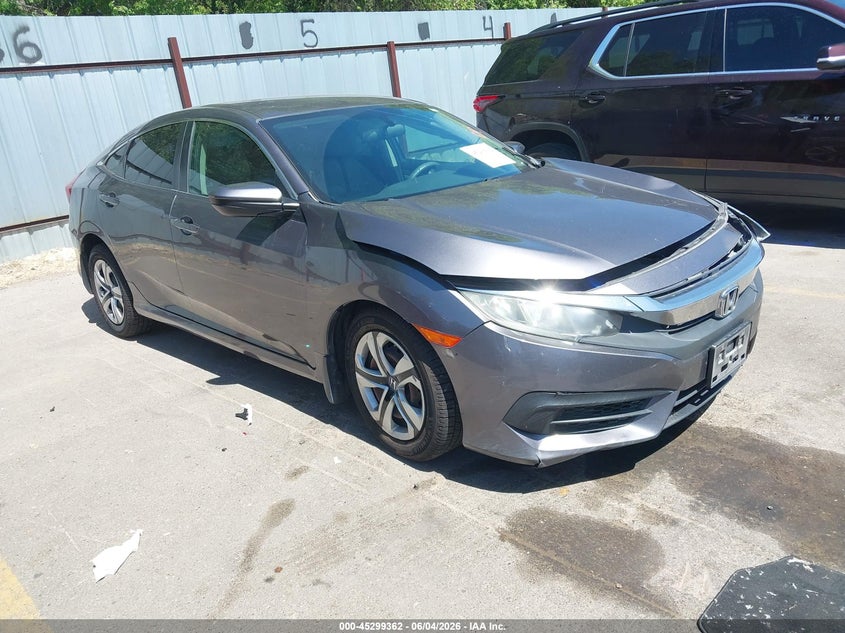 Vin: 19xfc2f55ge012968, lot: 45797218, honda civic lx 20161