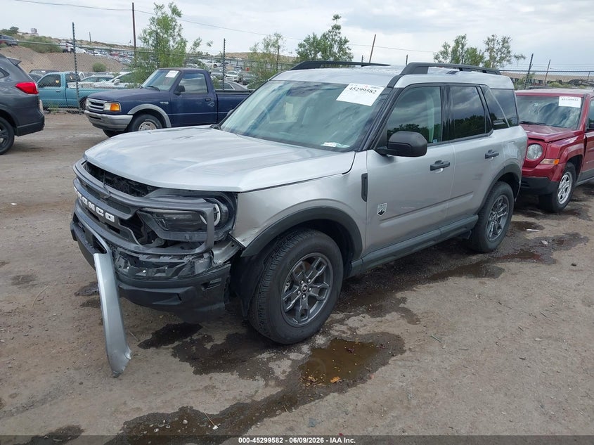 Vin: 3fmcr9b61nrd26014, lot: 45797438, ford bronco sport big bend 20222