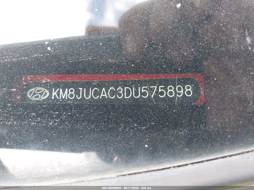 2013 Hyundai Tucson Gls VIN: KM8JUCAC3DU575898 Lot: 45299658