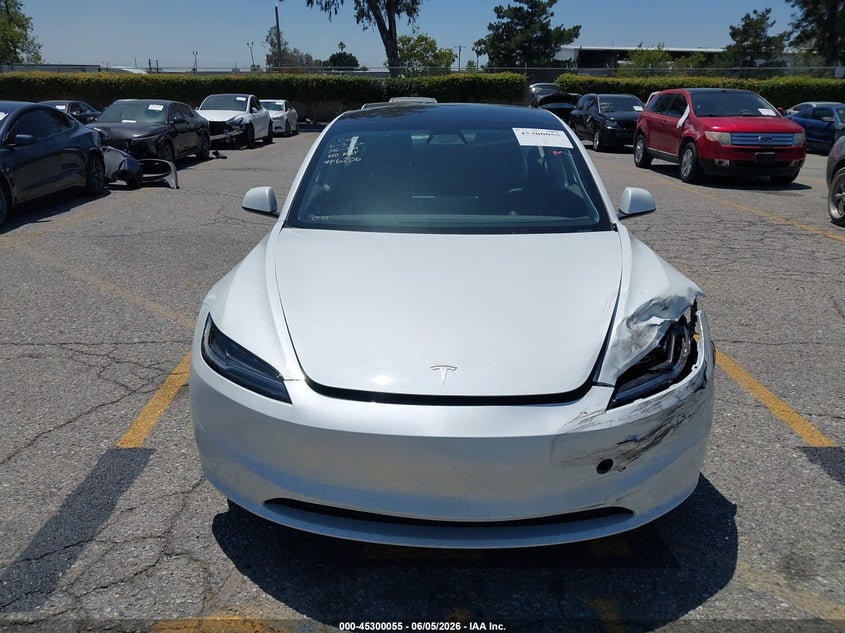 2024 Tesla Model 3 Long Range Dual Motor All-Wheel Drive/Rear-Wheel Drive VIN: 5YJ3E1EA7RF786206 Lot: 45300055