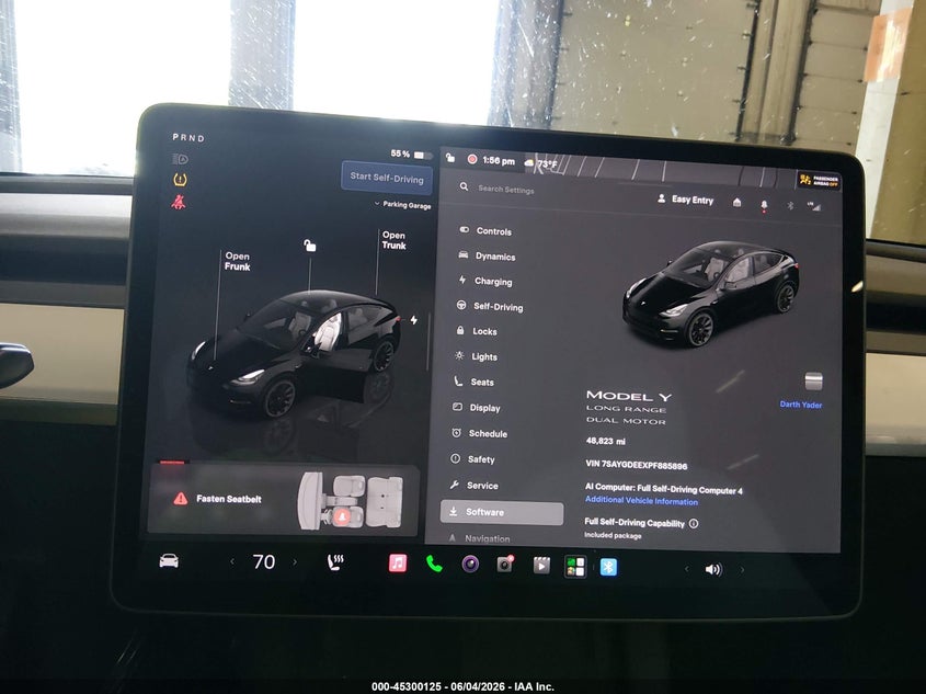 2023 Tesla Model Y Awd/Long Range Dual Motor All-Wheel Drive VIN: 7SAYGDEEXPF885896 Lot: 45300125