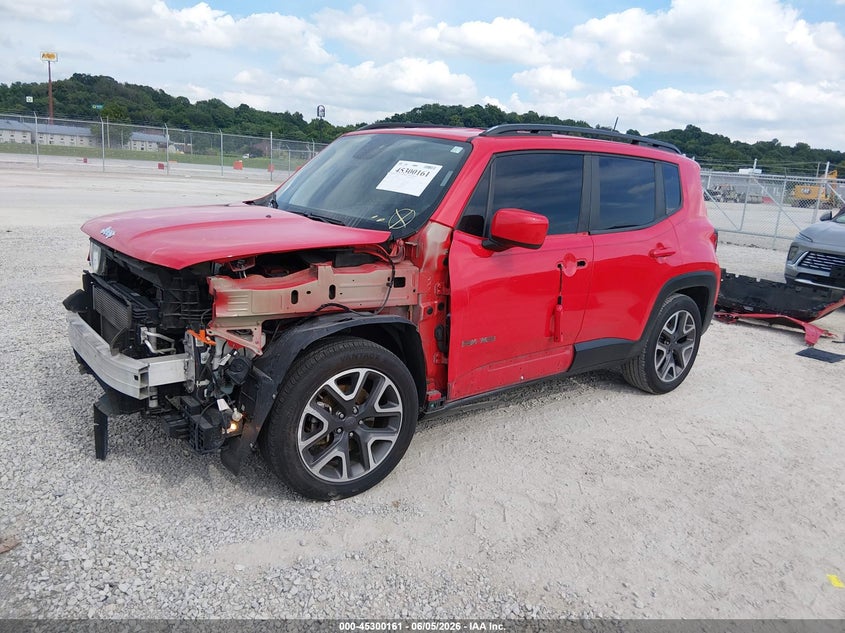 Vin: zaccjabb7jph75244, lot: 45798024, jeep renegade latitude fwd 20182