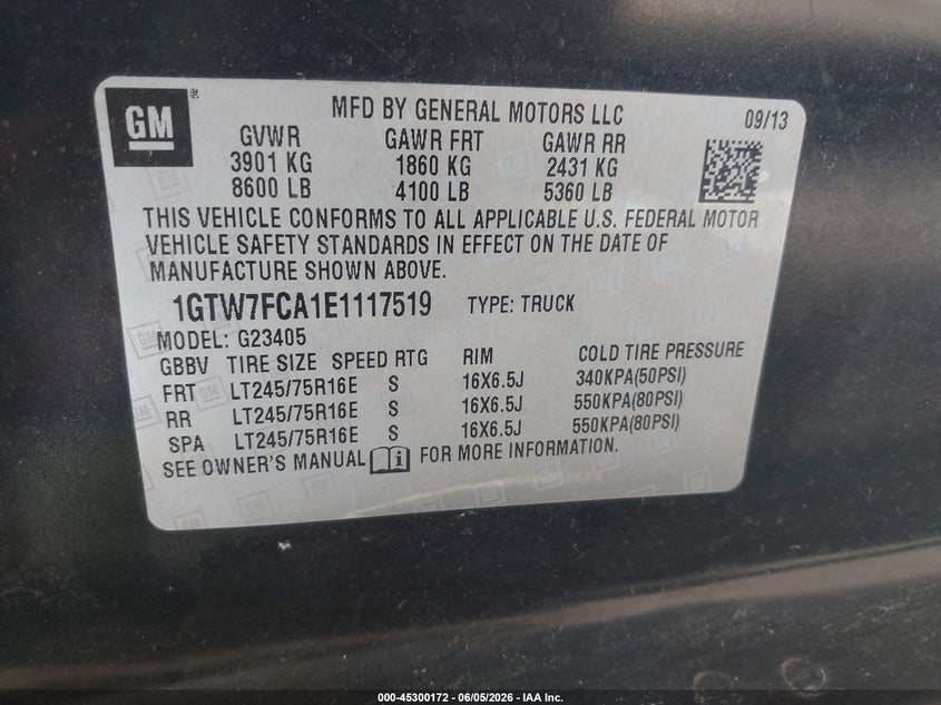2014 GMC SAVANA VAN 4.8L V-8 VVT, 285HP