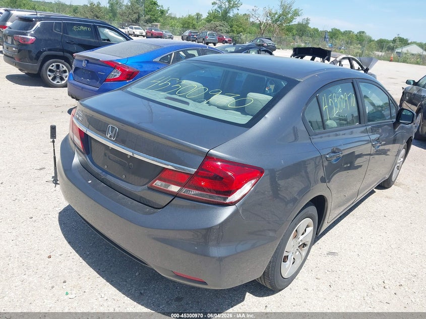 Vin: 19xfb2f5xde047424, lot: 45798833, honda civic lx 20134