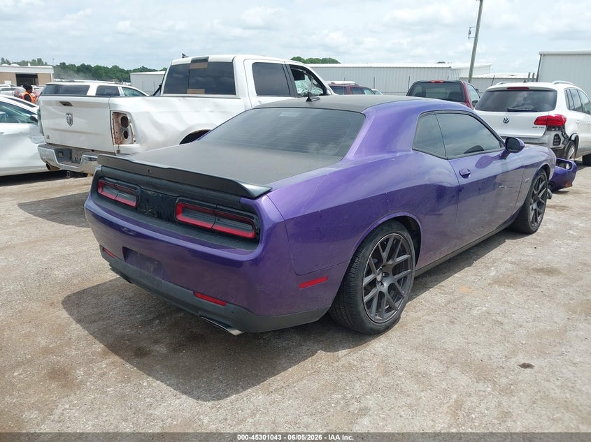 Vin: 2c3cdzbt8gh169030, lot: 45798906, dodge challenger r/t plus shaker 20164