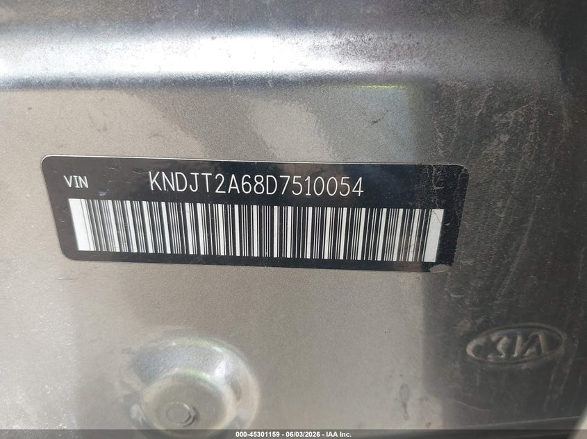 2013 Kia Soul + VIN: KNDJT2A68D7510054 Lot: 45301159