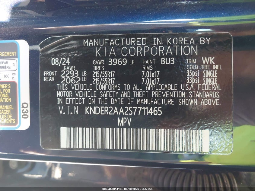 2025 Kia Seltos Ex VIN: KNDER2AA2S7711465 Lot: 45301418