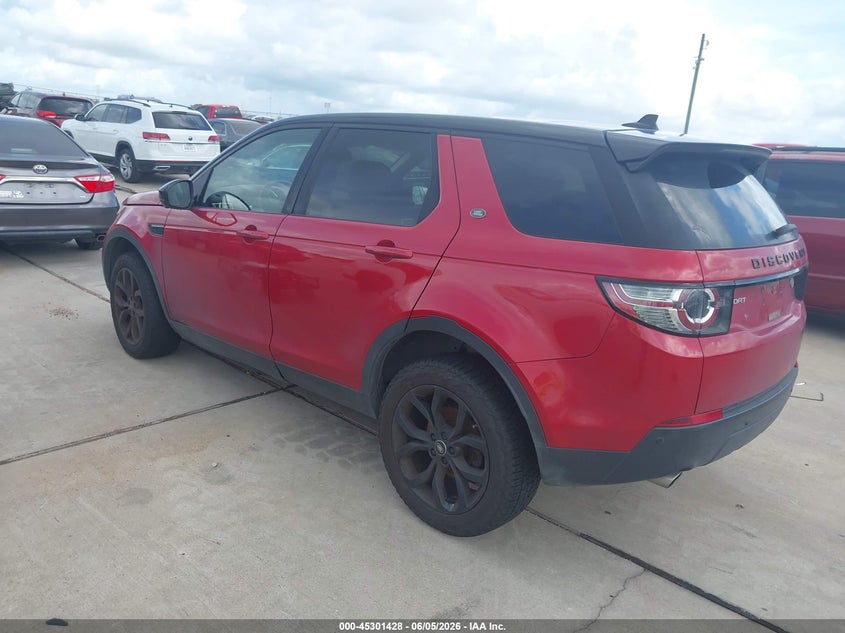 Vin: salcr2bg8gh587125, lot: 45799291, land rover discovery sport hse 20163