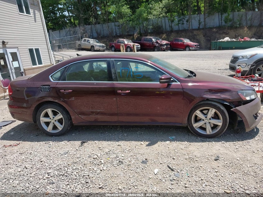 2013 Volkswagen Passat 2.0L Tdi Se VIN: 1VWBN7A32DC052369 Lot: 45301715