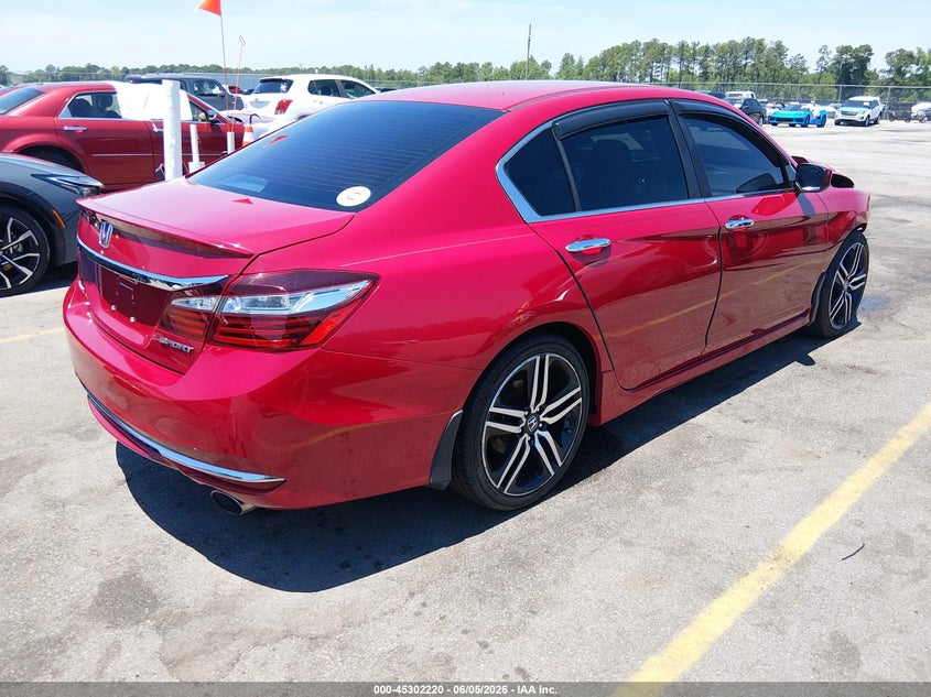 Vin: 1hgcr2f63ga166481, lot: 45800083, honda accord sport 20164