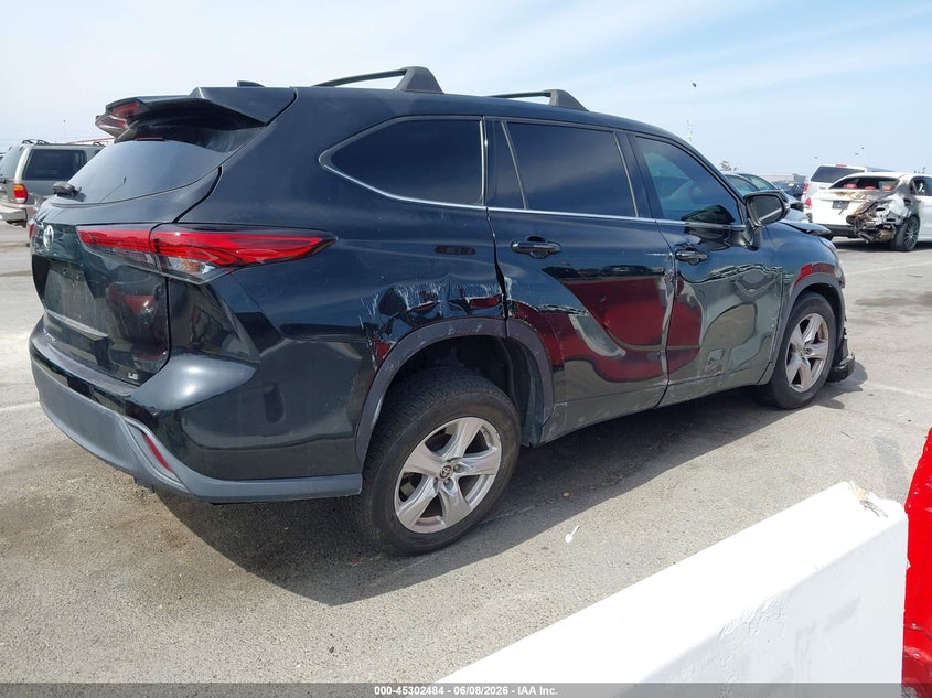 Vin: 5tdzzrah3ms080466, lot: 45800347, toyota highlander le 20214
