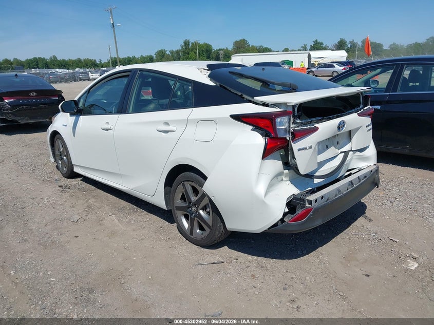Vin: jtdkarfu2k3080679, lot: 45800815, toyota prius limited 20193