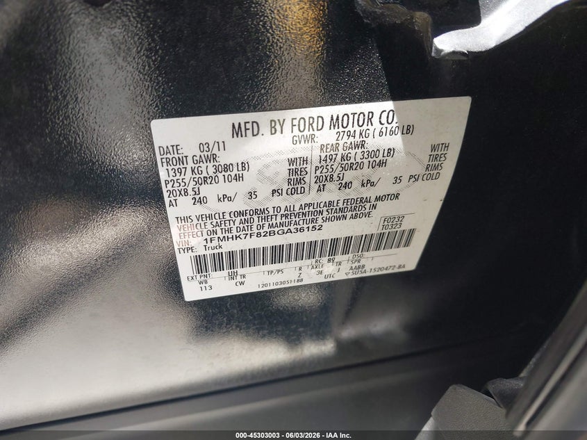 1FMHK7F82BGA36152 2011 Ford Explorer 3.5 Limited black