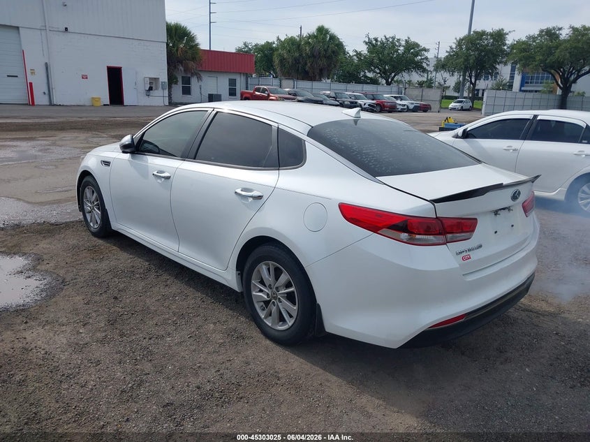 Vin: knagt4l34g5083686, lot: 45800888, kia optima lx 20163