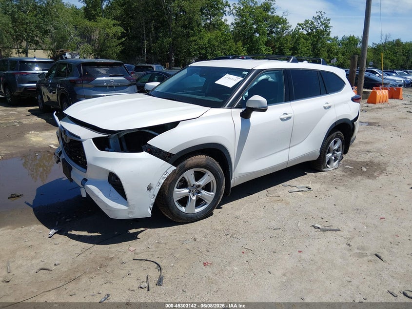 Vin: 5tdbzrbh0ms135343, lot: 45801005, toyota highlander le 20212