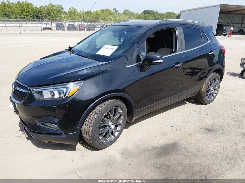 Vin: kl4cj1sm6kb715897, lot: 45801054, buick encore fwd sport touring 20192