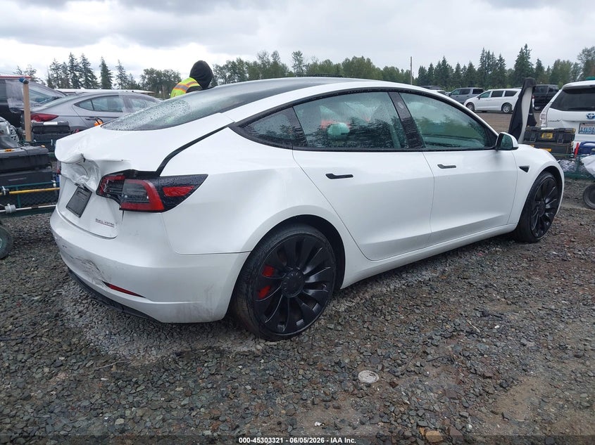 Vin: 5yj3e1ec2pf494896, lot: 45801184, tesla model 3 performance dual motor all-wheel drive 20234