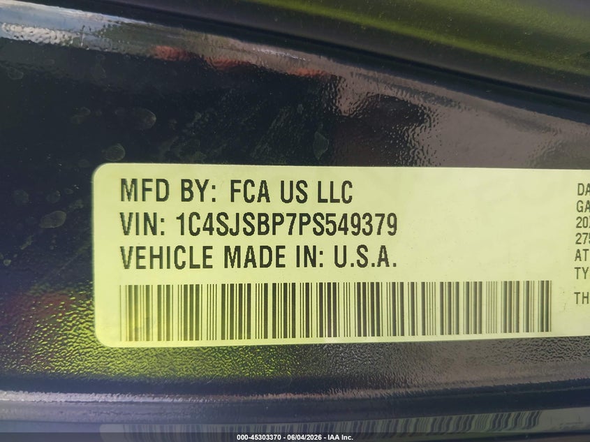 2023 Jeep Wagoneer L Series Ii 4X4 VIN: 1C4SJSBP7PS549379 Lot: 45303370