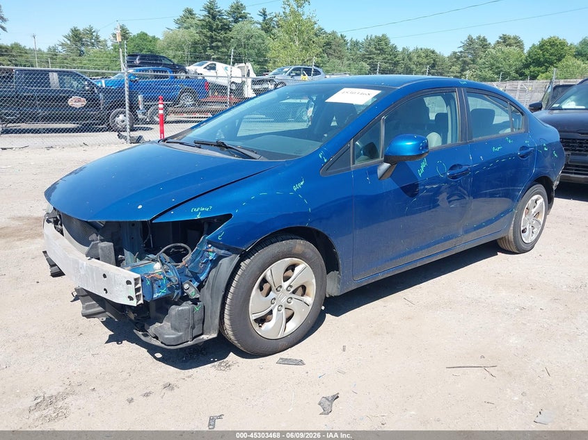 Vin: 2hgfb2f57dh508505, lot: 45801331, honda civic lx 20132