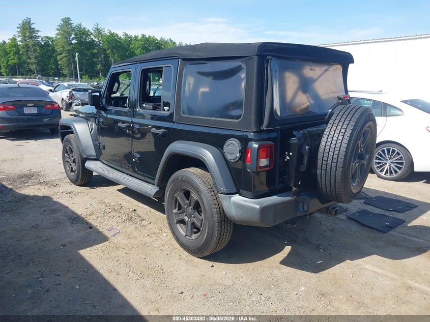 Vin: 1c4hjxdg2kw507997, lot: 45801343, jeep wrangler unlimited sport s 4x4 20193