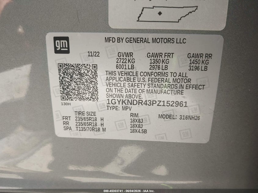 2023 Cadillac Xt5 Awd Premium Luxury VIN: 1GYKNDR43PZ152961 Lot: 45303741