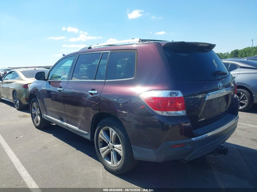 Vin: 5tdyk3eh9cs067078, lot: 45801751, toyota highlander limited v6 20123