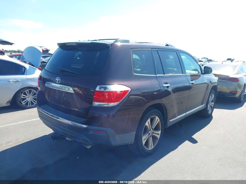 Vin: 5tdyk3eh9cs067078, lot: 45801751, toyota highlander limited v6 20124