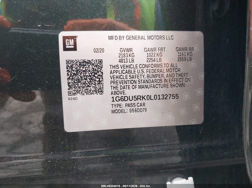 2020 Cadillac Ct5 Sport VIN: 1G6DU5RK0L0132755 Lot: 45304019