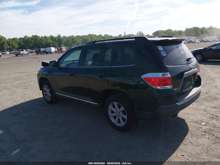 Vin: 5tdbk3eh2ds239491, lot: 45802225, toyota highlander se v6 20133