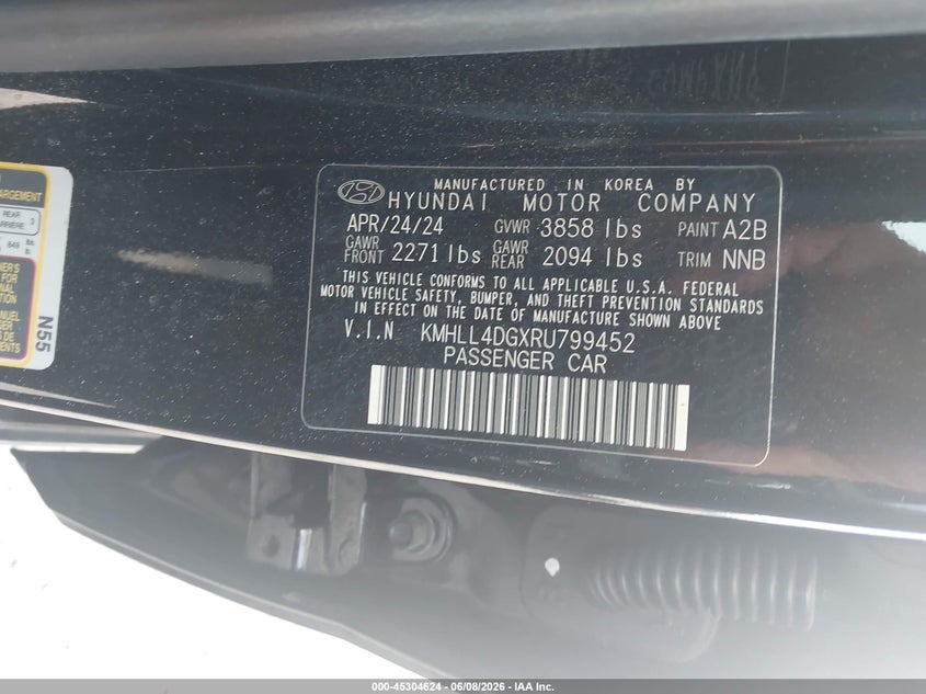 2024 HYUNDAI ELANTRA 2.0L I-4 DOHC, VVT, (VIN: KMHLL4DGXRU799452