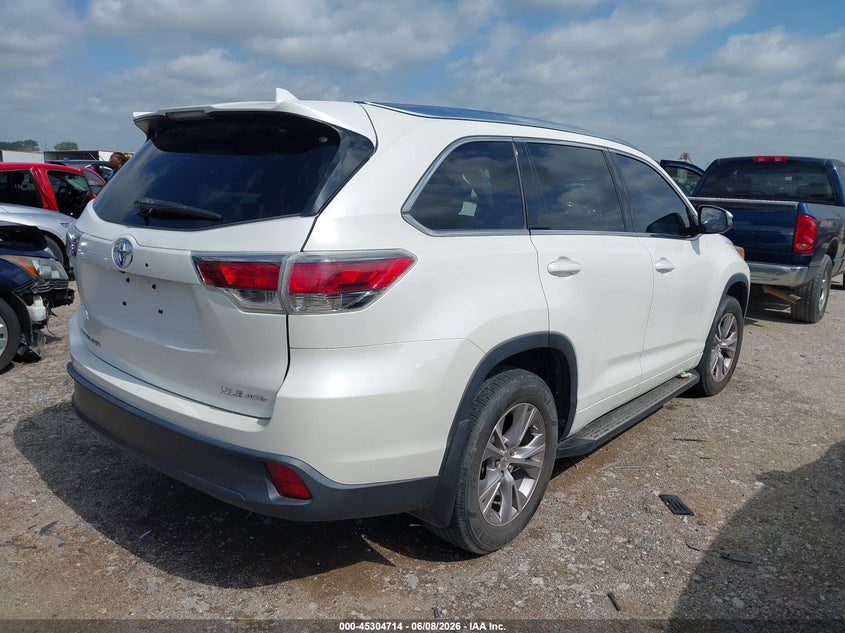 Vin: 5tdjkrfh5fs149655, lot: 45802577, toyota highlander xle v6 20154