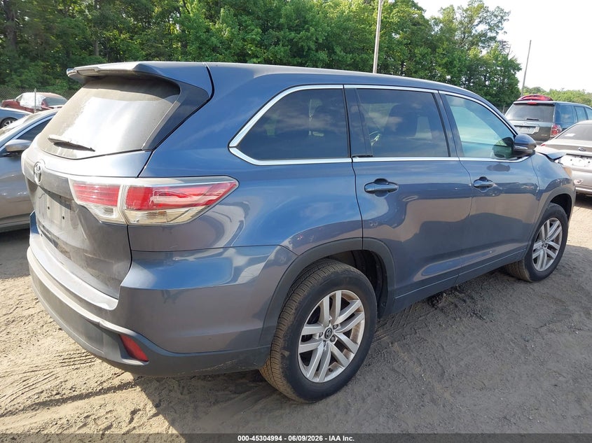 Vin: 5tdzarfh1gs022800, lot: 45802857, toyota highlander le 20164