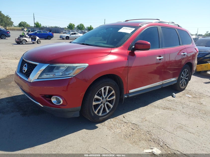 Vin: 5n1ar2mn8ec635769, lot: 45803172, nissan pathfinder sl 20142